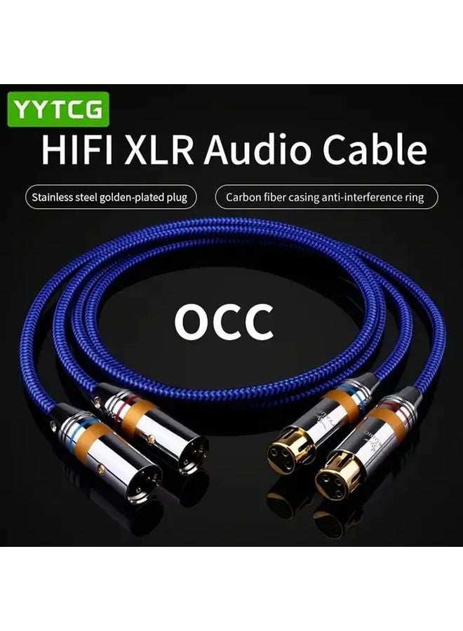 YYTCG HiFi كابلات صوتية XLR زوج 1 متر 6N OCC ذكر إلى أنثى لمشغل الأقراص المضغوطة مكبر الصوت - Image 1